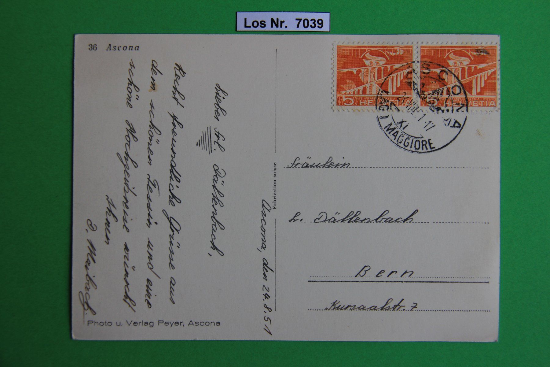 Cartoline postali: CH Ansichtskarte Ascona 40iger Jahre                Los 7039 – Usato da Volken venduto da jukon65 1