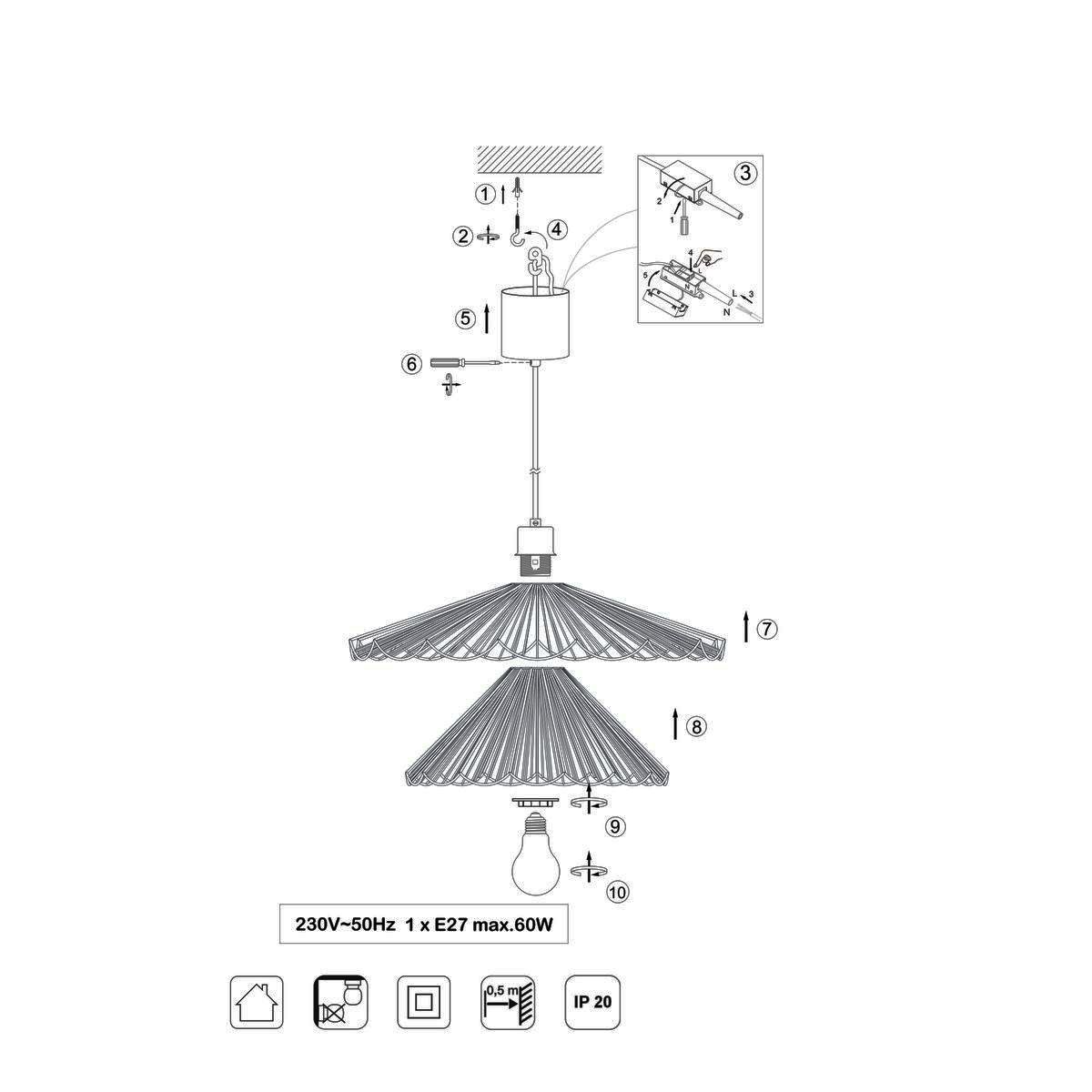 Lampadari & plafoniere: Pendelleuchte, Schwarz, 50 cm Ø – Nuovo (secondo la descrizione) da Kreuzlingen venduto da Smart-Light 1
