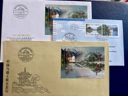 Enveloppes Chine-Suisse 1998 et aérogrammes