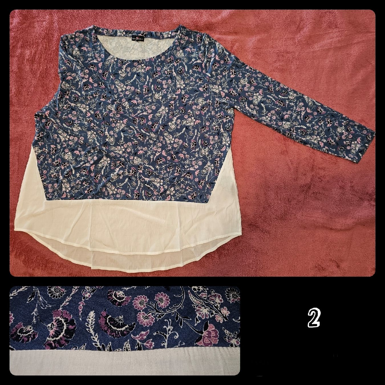 Tuniche: Tunika, hellblau mit Blumen, XL, NEU – Nuovo (secondo la descrizione) da Heiden venduto da Taronia