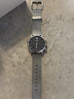 Emporio Armani Klassische Herren Chronograph Silber Mesh Arm