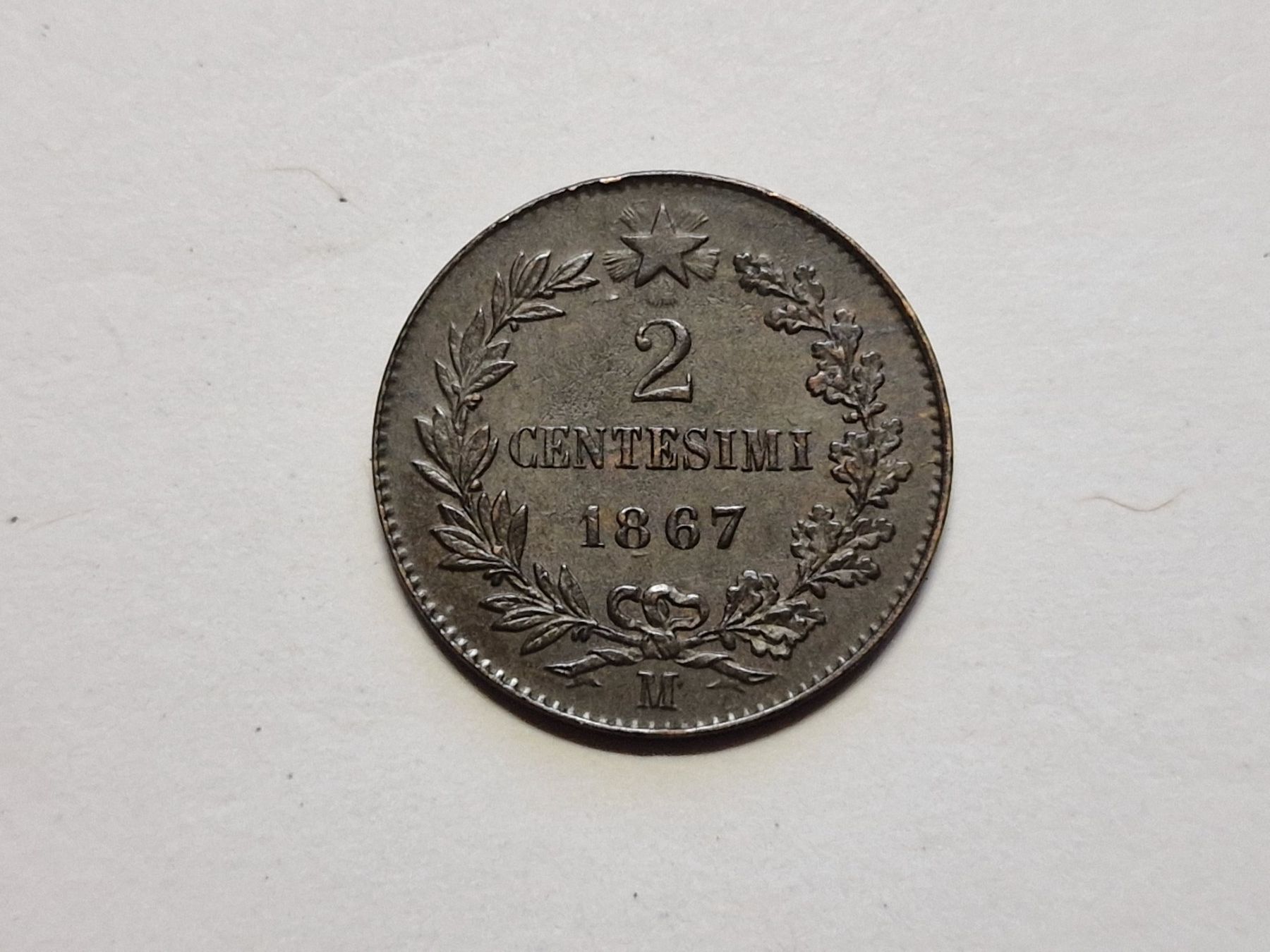 Alle Münzen: Italien 2- Centesimo 1867. – Gebraucht aus Zürich von Moreira01 1