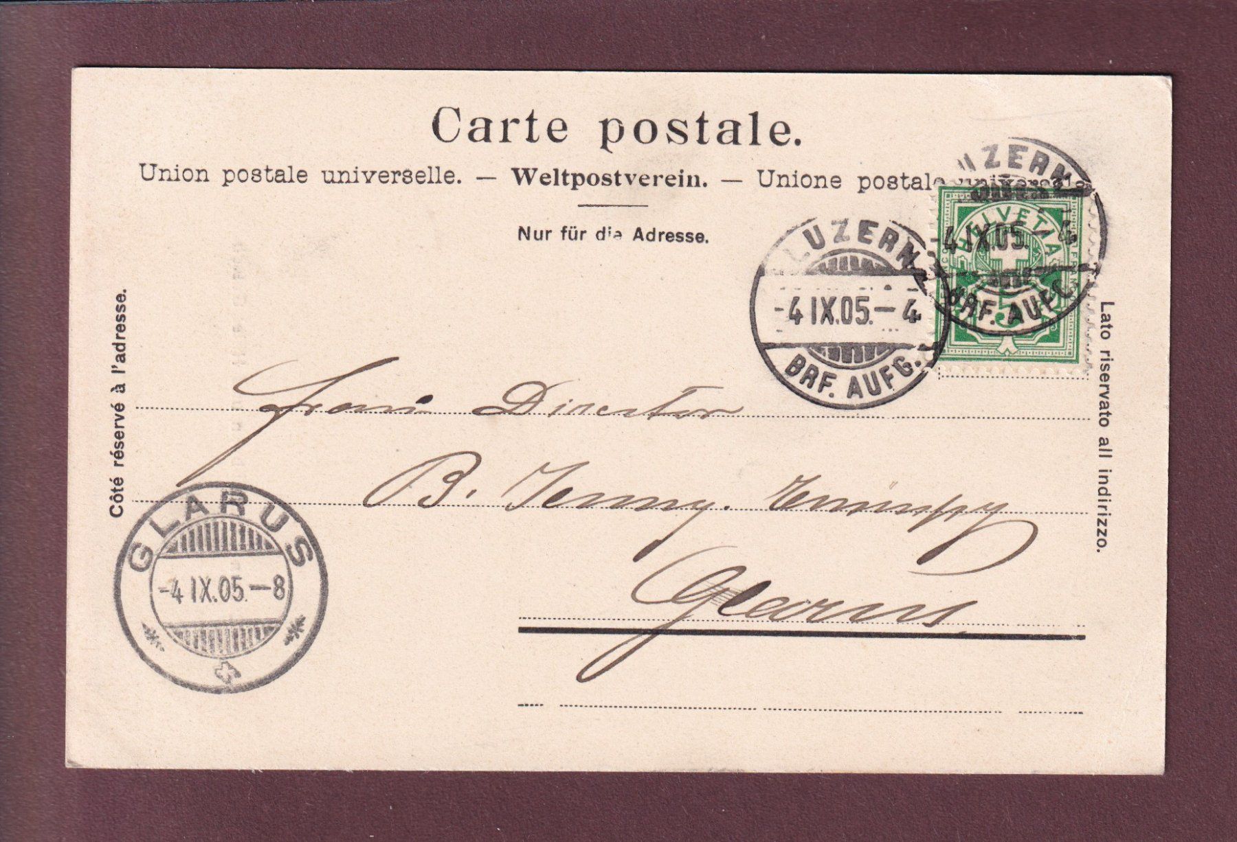 Cartes postales: LUZERN - Gütschbahn - Hotel - 1905 // Eckbug // – D'occasion à Pully par nicecards 1