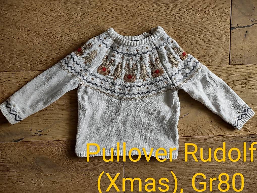 Maglioni & Felpe: Weihnachtsfeier Pullover Rudolf Reindeer, Gr 80 – Usato da Zürich venduto da Tunguskah