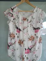 Zebra Bluse Gr. XL, Blumenmuster, Kurzarm, Sommerlich