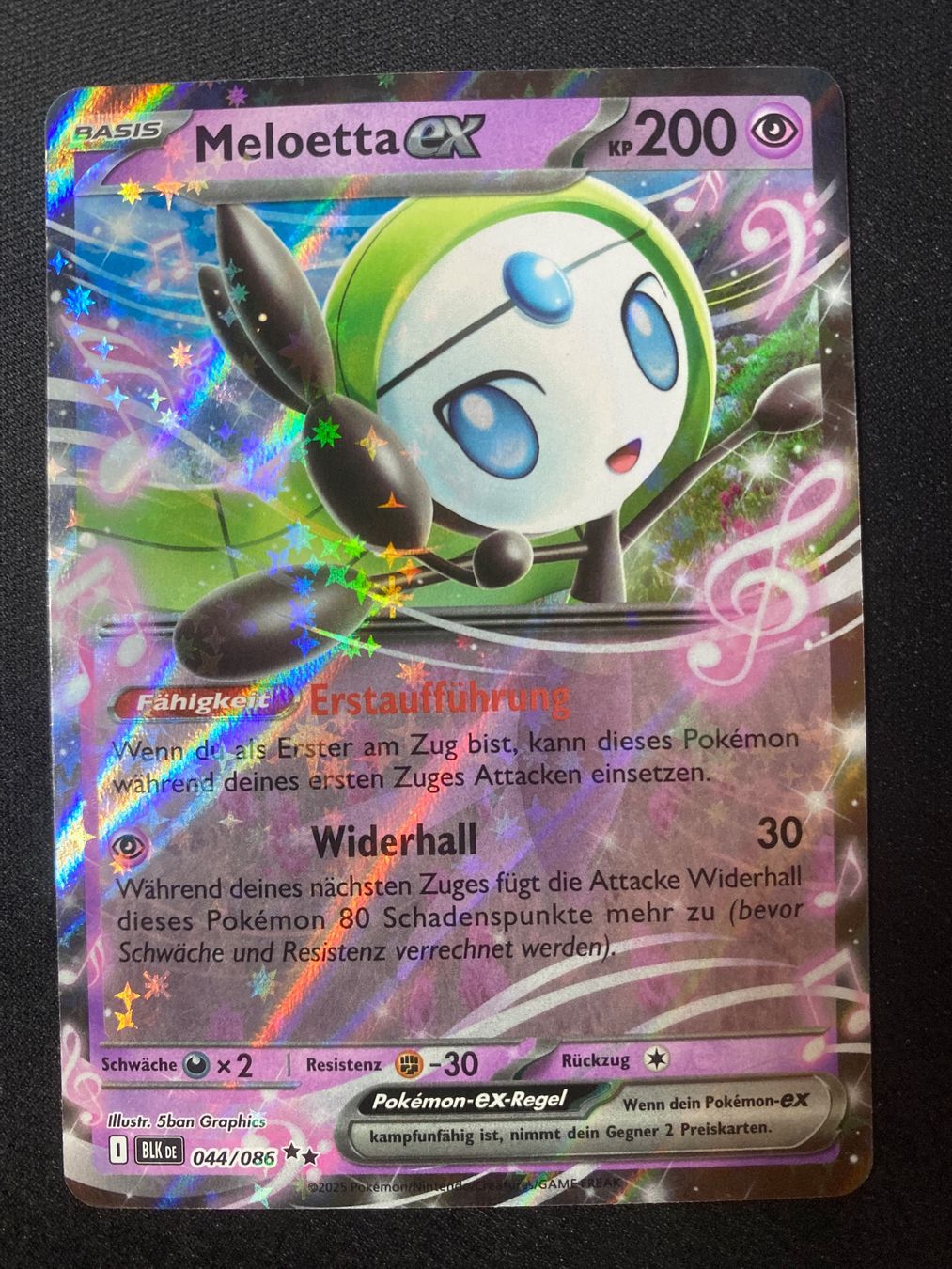 Pokémon Carte collezionabili: Meloetta ex 44 - Black Bolt - DE – Nuovo (secondo la descrizione) da Hausen AG venduto da Shrade