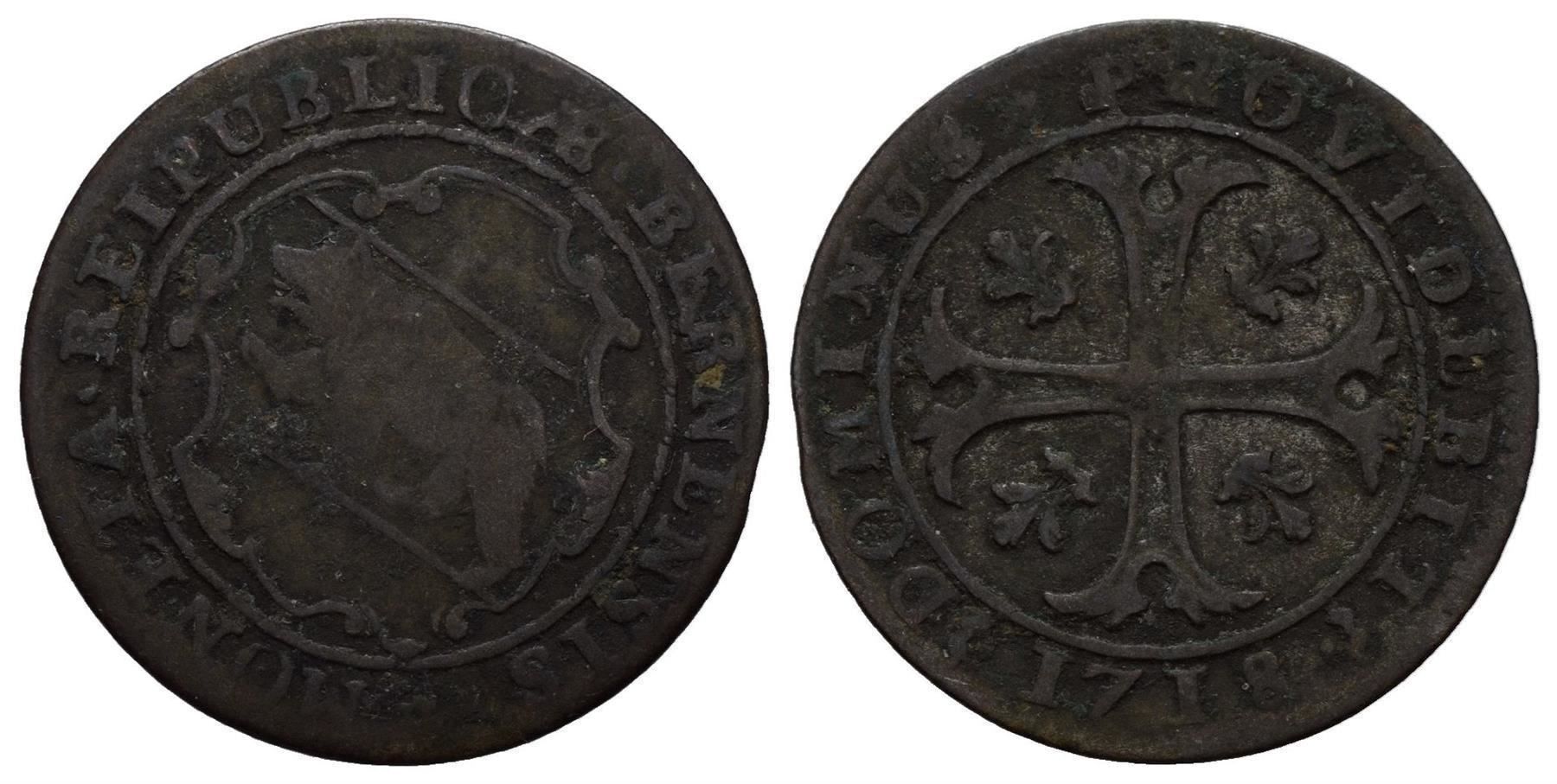 Toutes les monnaies: Bern Halbbatzen 1718  /3563 – D'occasion à Trimbach par Solothurn1