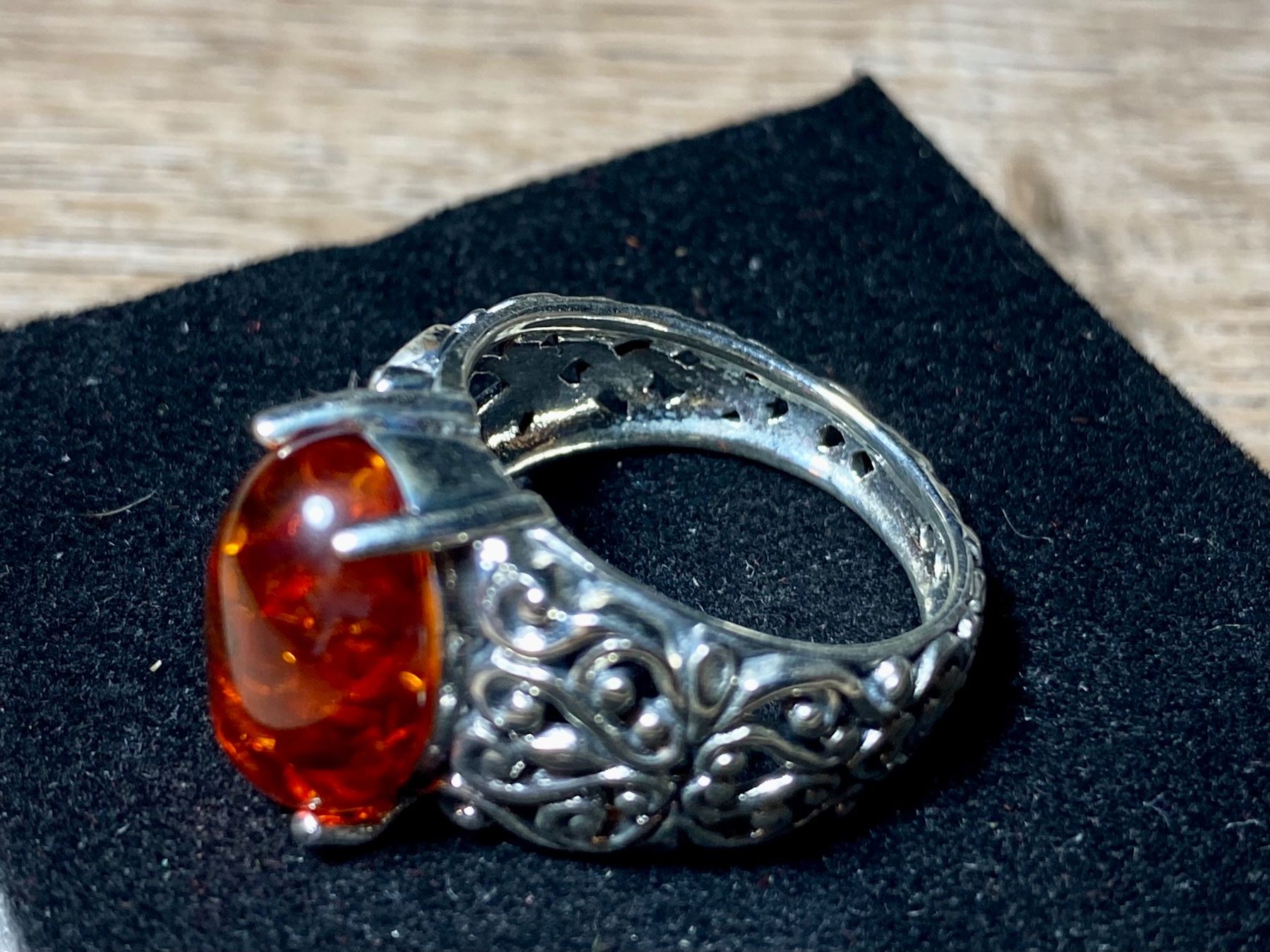 Ringe: Orientalischer Silber 925 Ring mit Cognac Bernstein – Neu und originalverpackt aus Laax von Kiki_Kingdom3 6