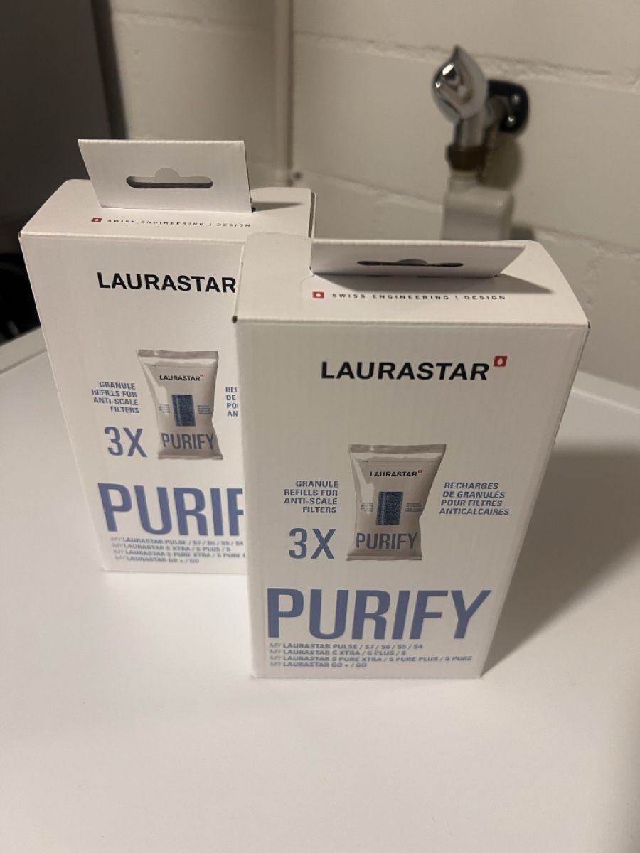 Laurastar Assi da stiro: 5x Laurastar Purify Granule Refills Anti-Scale – Nuovo (secondo la descrizione) da Wilen b. Wollerau venduto da moving_out_sale
