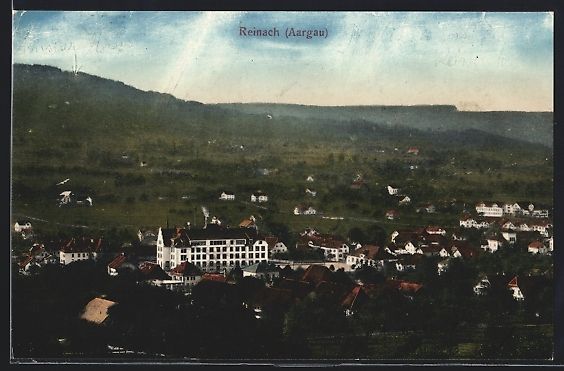 Cartoline postali: Reinach /Aargau, Teilansicht mit Bäumen – Usato da Berlin venduto da bartko-reher