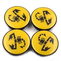 4er Set Nabeldeckel Gelb Abarth 50mm