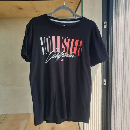 🐸 HOLLISTER T-SHIRT M SCHWARZ MIT PRINT TOP ZUSTAND