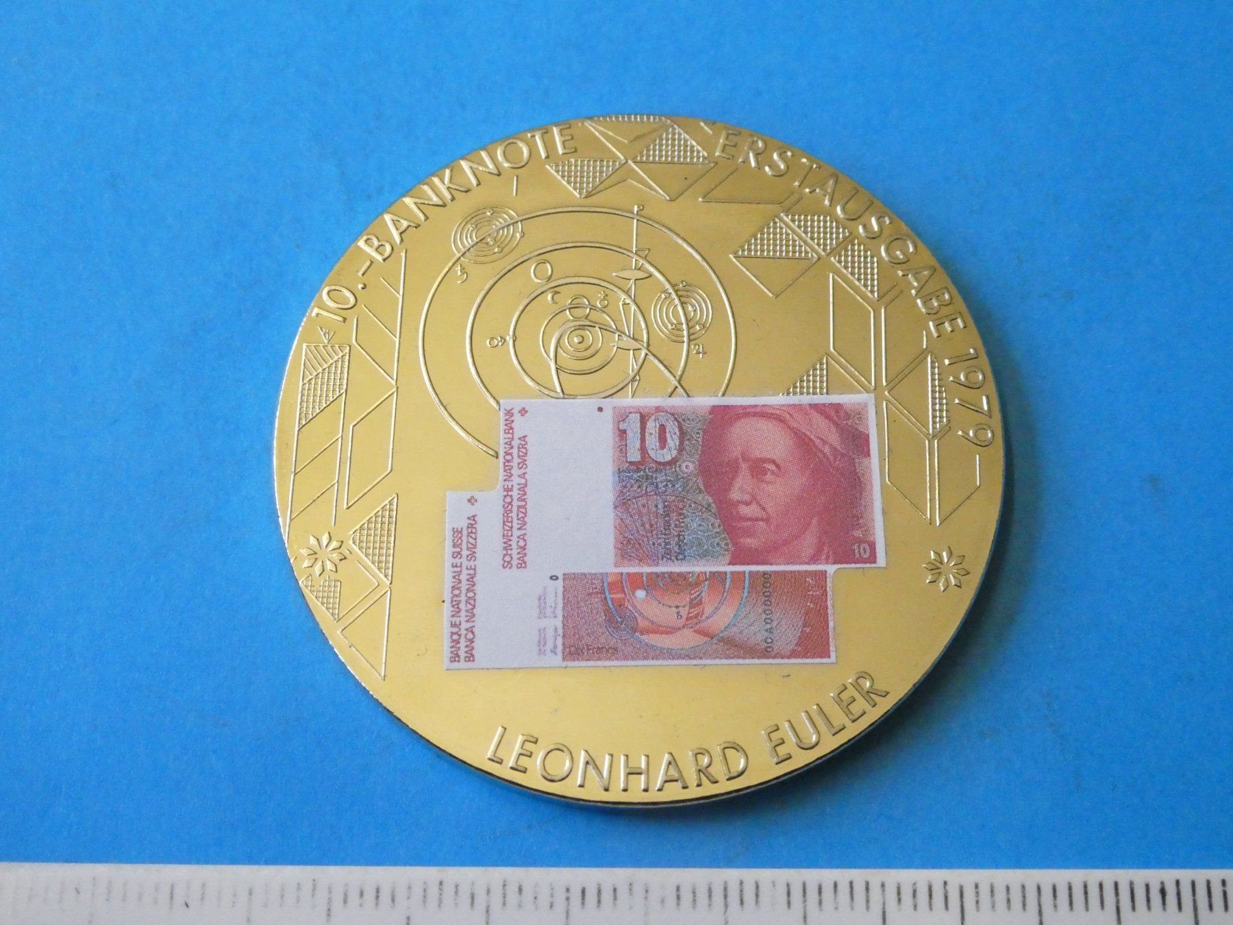 Medaglie: versilberte Medaille PP 50 mm, 10 Frankennote  1979 – Nuovo (secondo la descrizione) da Hinterforst venduto da Rohusri