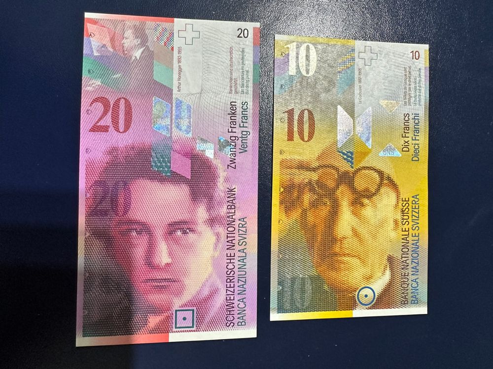 Bankfrisch Schweizer Banknoten Sammlung 10 und 20 CHF (Neu (gemäss ...