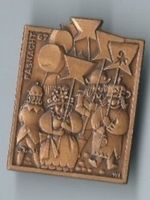 Fasnachtsplakette Basel, "Blaggedde" 1967 (Bronce)