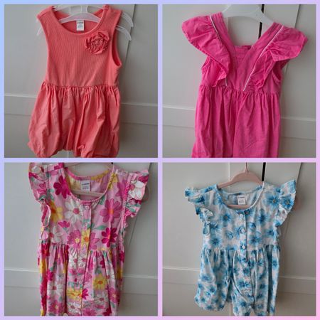 4 Mädchen Sommerkleider Set verschiedene Farben Gr 86-92