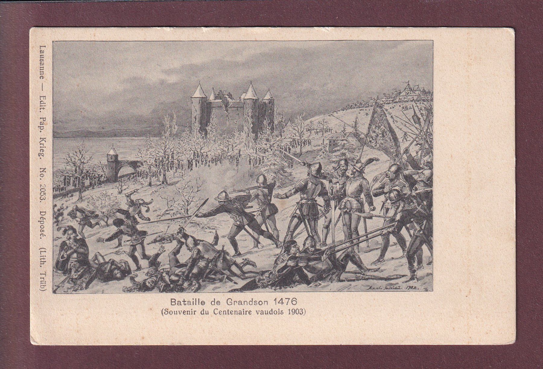 Cartoline postali: Bataille de GRANDSON – Usato da Pully venduto da nicecards