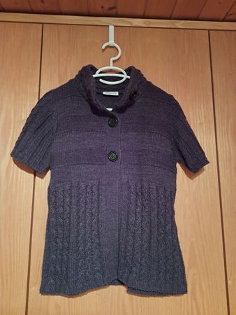 Yessica Strickjacke, grau, Kurzarm, Grösse S
