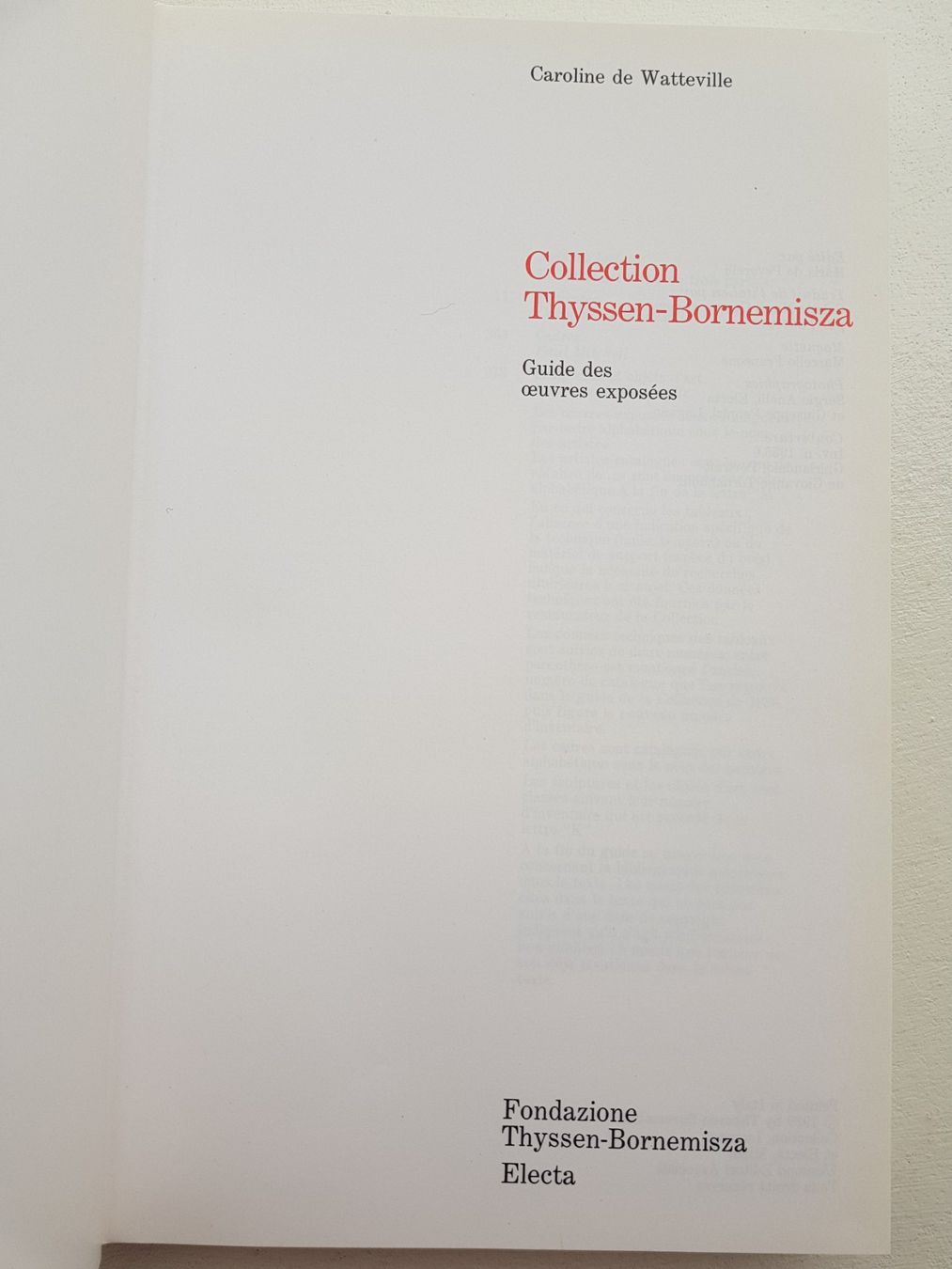 Libri: Collection Thyssen - Bornemisza – Usato da Lausanne venduto da LasloH 2