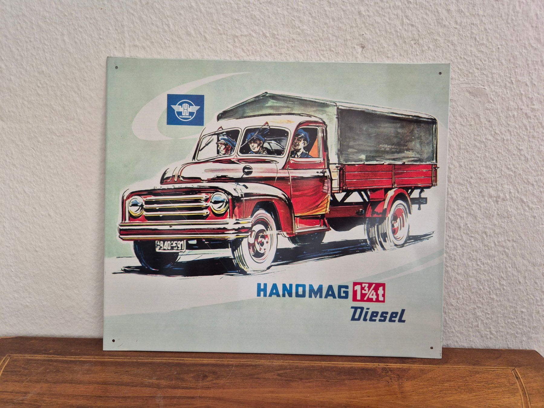 Hanomag Insegne: Blechschild Hanomag Diesel Oldtimer Schild Blech Reklame – Usato da Schaffhausen venduto da pfanis09