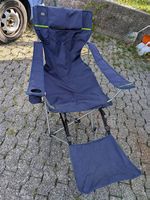 Chaise de camping avec repose-pieds et porte-gourde/verre