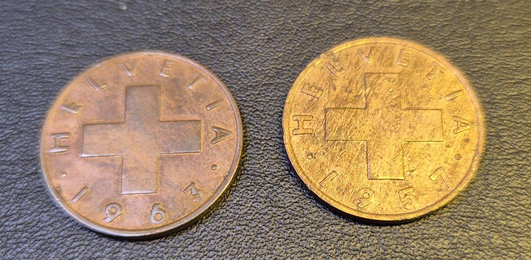 Tutti le monete: 2 Rappen CH, 1957 und 1963 – Usato da Zürich venduto da max.d 1