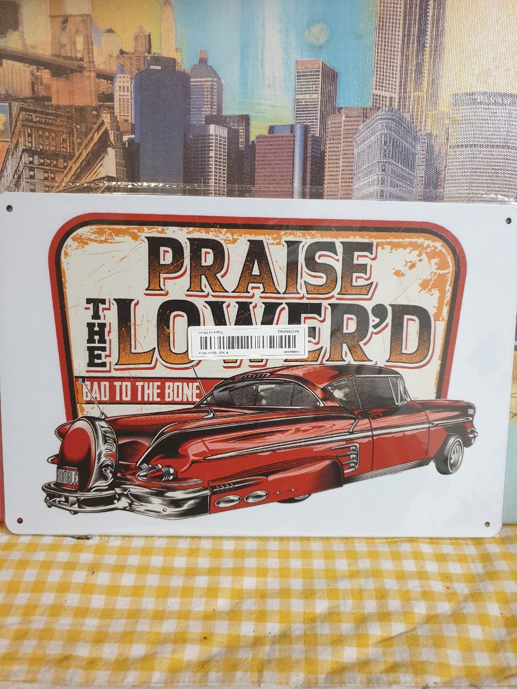 Insegne: Vintage Blechschild "Praise The Lower'd" Auto – Nuovo e nell'imballaggio originale da Olten venduto da Marsmobil