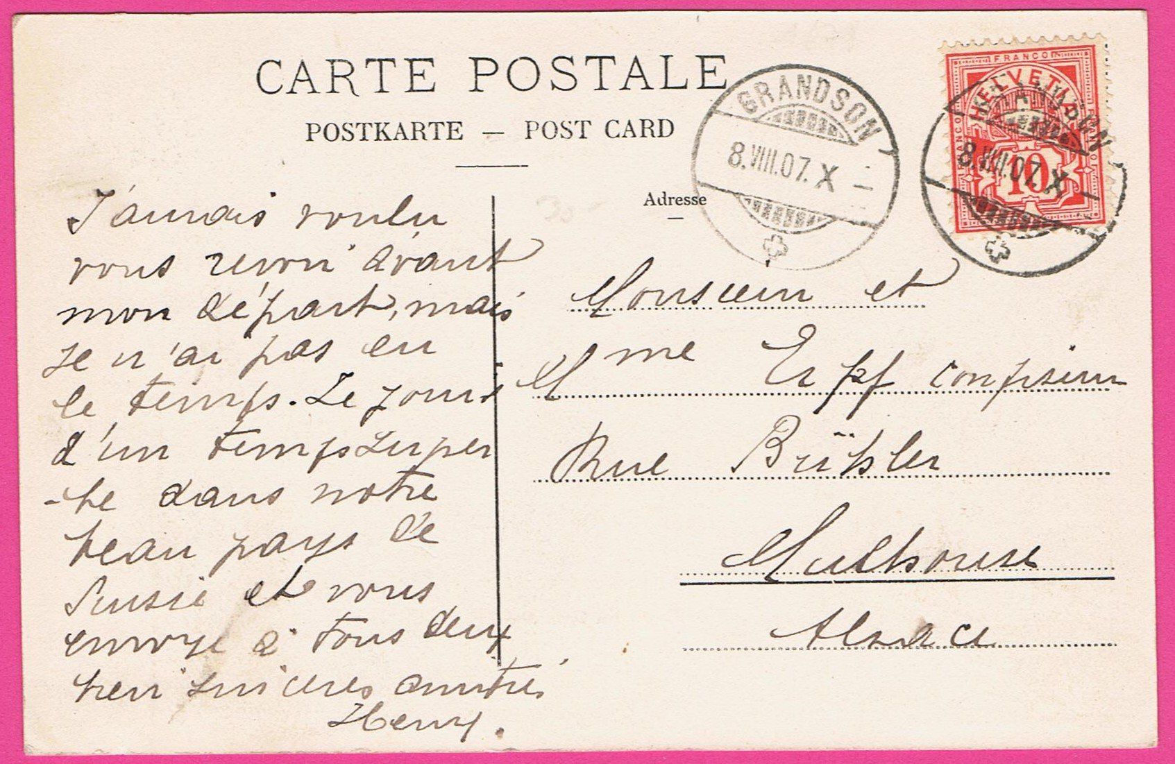 Cartoline postali: Château de Grandson gel 1907 – Usato da Einsiedeln venduto da dillie 1