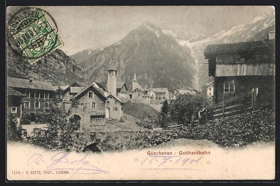 Cartes postales: Göschenen /Gotthardbahn, Ortspartie mit – D'occasion à Berlin par bartko-reher