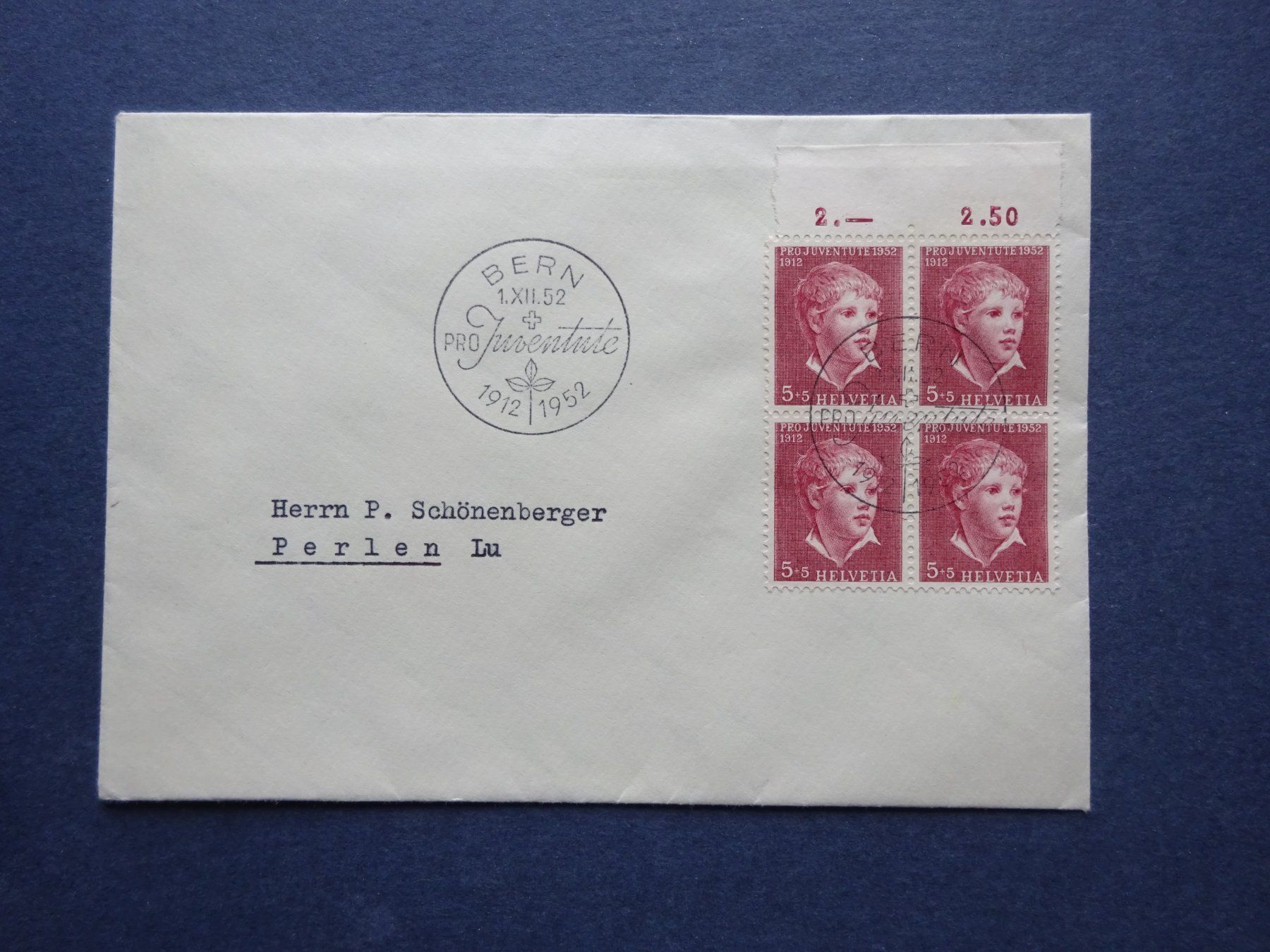 Tutti i francobolli: 1952 Pro Juventute FDC im 4er Block – Usato da Appenzell-Steinegg venduto da adi1975 2