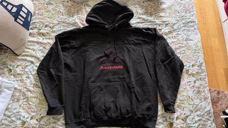 Black Places + Faces hoodie with red accents Size XL