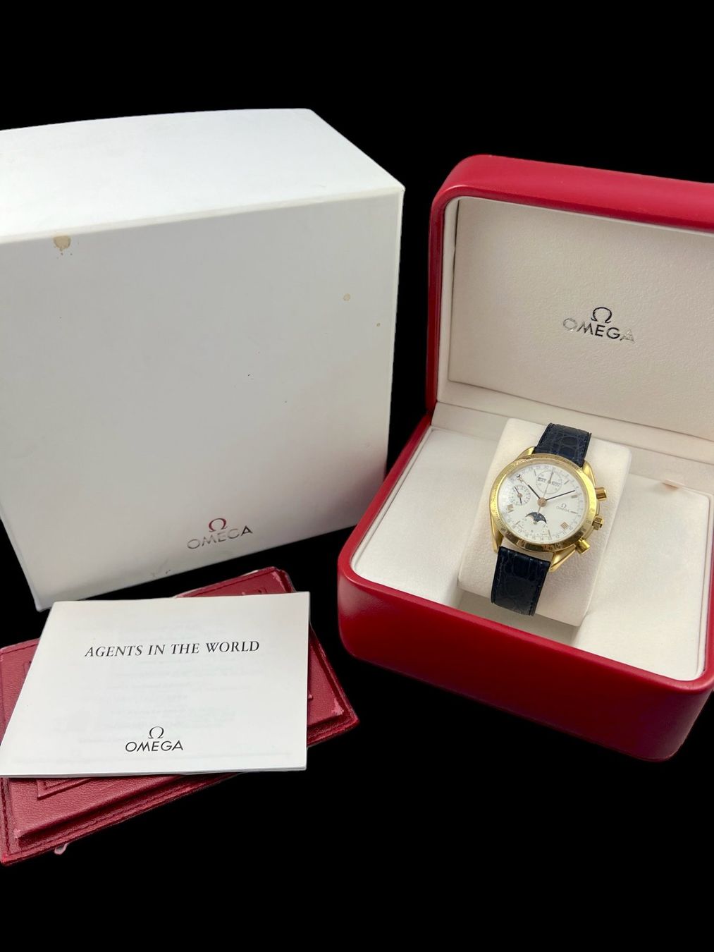 Omega Orologi: Omega Speedmaster Triple Date Mondphase Automatic 18k *U503 – Usato da Zürich venduto da GalerieInauen 1