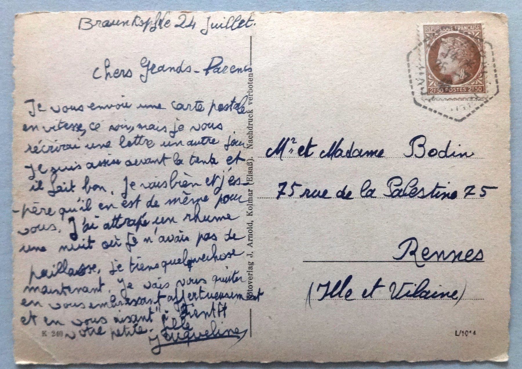 Cartoline postali: Münstertal bei Metzeral – Usato da Fétigny venduto da Billy2miny 1
