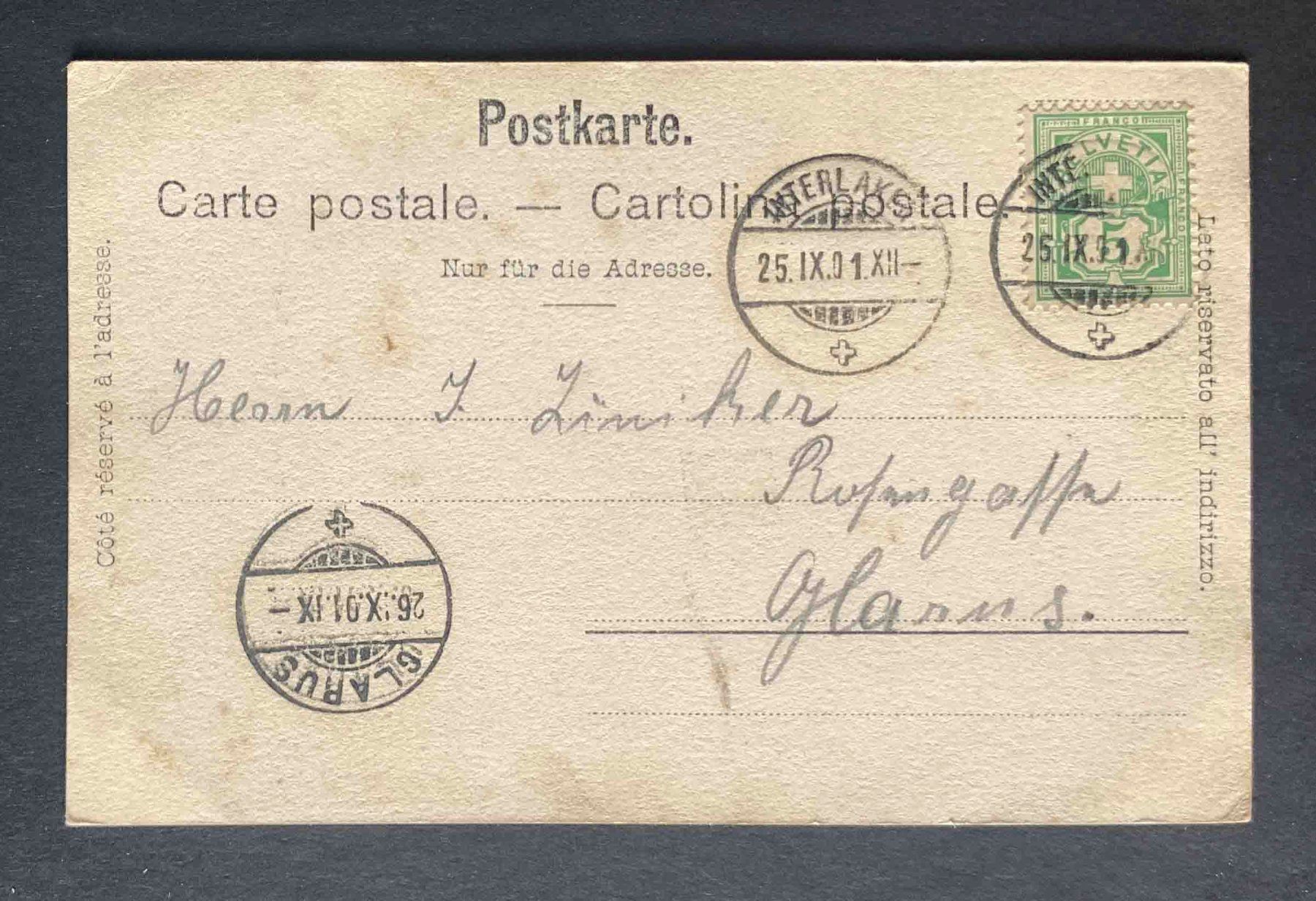 Cartoline postali: AK Interlaken die Jungfrau – Usato da Goldau venduto da artelier1 1