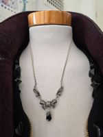 Halskette Collier mit Onyx, Markasiten Top  925er Silber