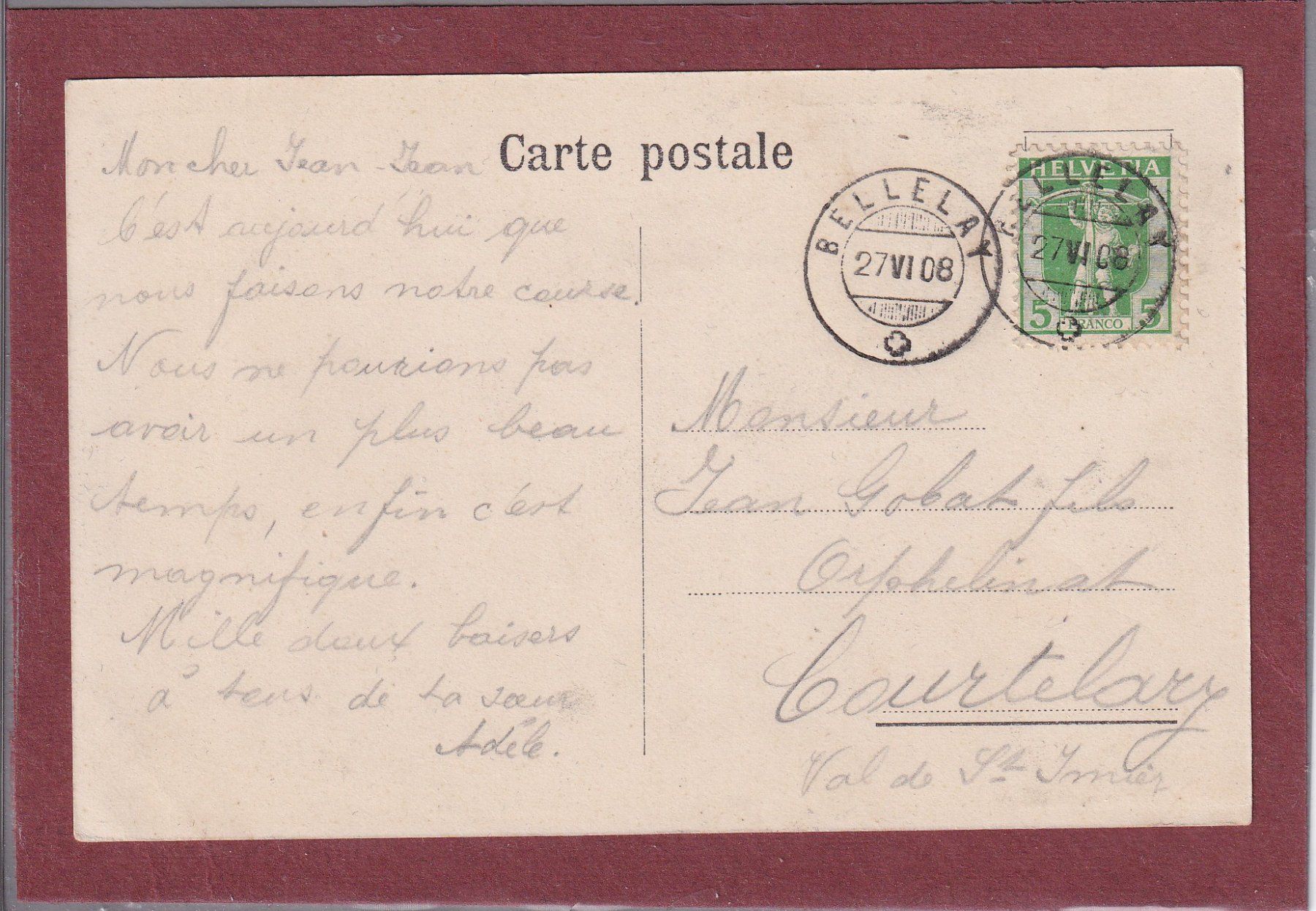 Cartoline postali: Bellelay - 3 images - 1908 – Usato da Orvin venduto da Pyaeschli 1