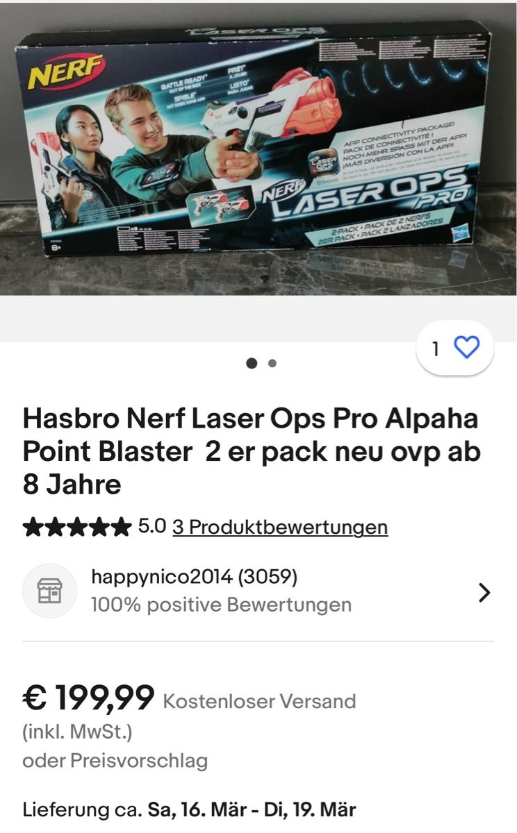 Nerf Spielzeuge: NERF LASER OPS PRO alphapoint – Gebraucht aus Rüti ZH von  2