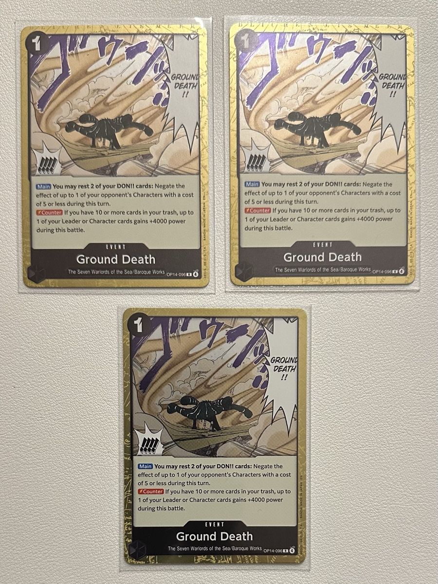 Bandai Sammelbilder & Trading cards: One Piece Karten Ground Death 3x  – Neu (gemäss Beschreibung) aus Buchs AG von card-pirate