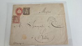 1876 10 Rp Ganzsache Tüblibrief Mehrfachfrankatur