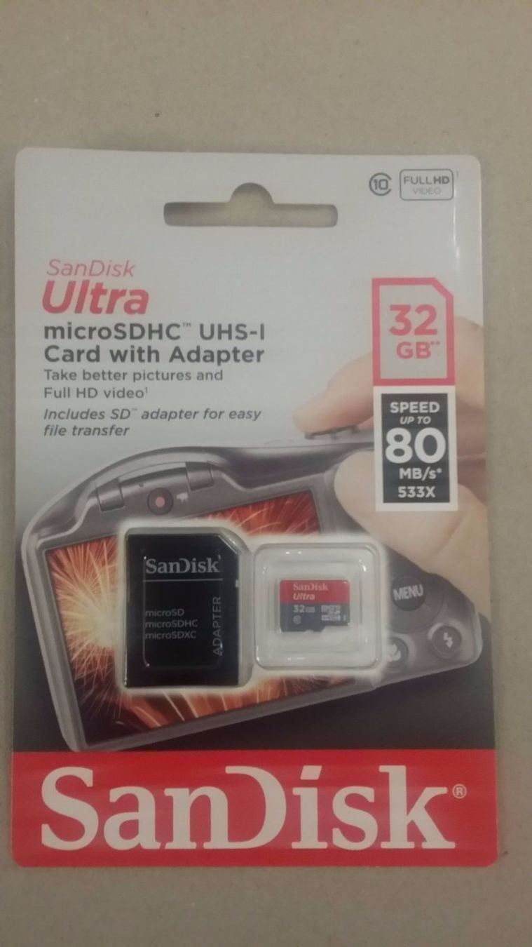 Sandisk Speicherkarten: SanDisk Ultra microSDHC 32GB 80Mb/s NEU – Neu und originalverpackt aus Zürich von wearehappy