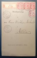 VORLADUNG EINGESCHRIEBEN FALTBRIEF MÖHLIN 1897
