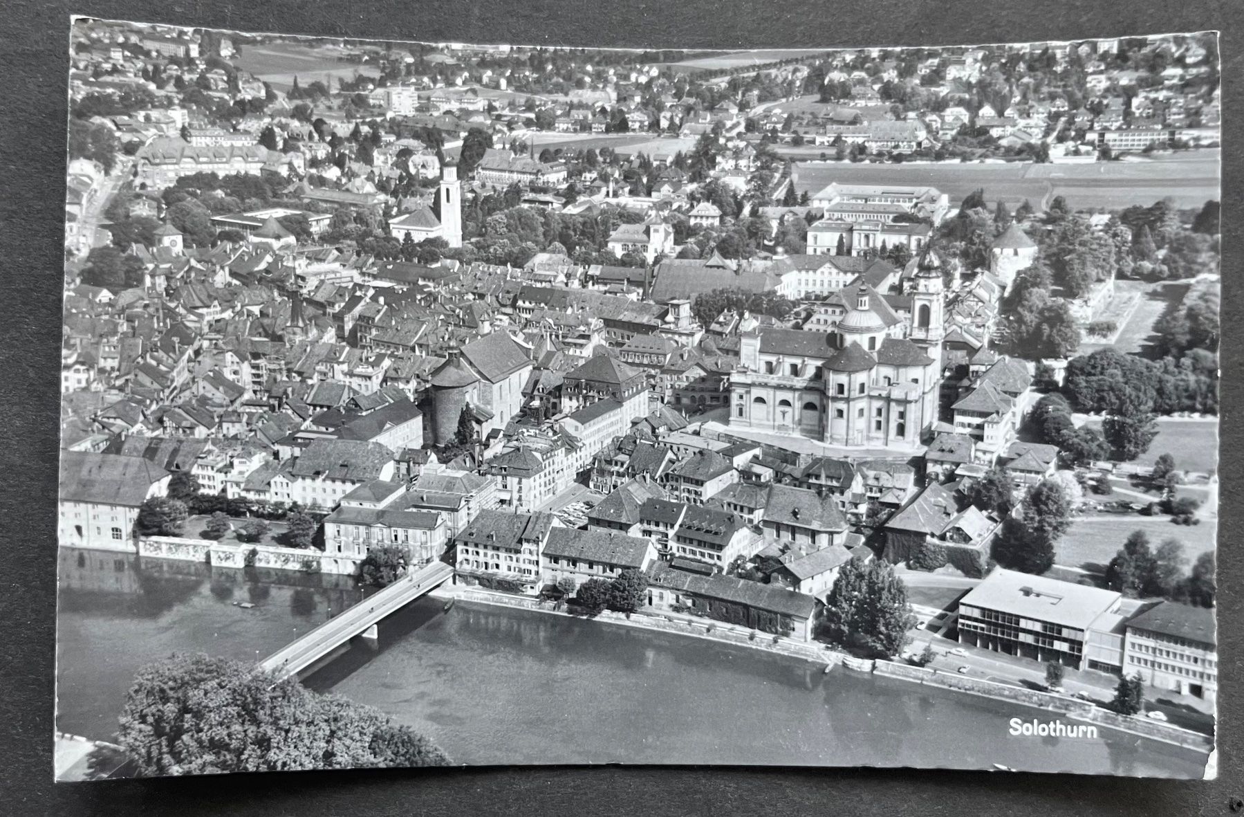 Cartoline postali: Solothurn, Flugaufnahme ca. 1950 – Usato da Ostermundigen venduto da DaxKarten-75