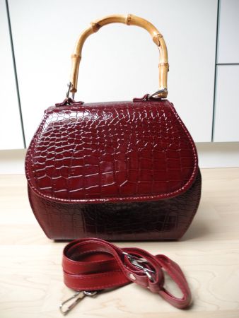 Küsten Luder Rockabilly Handtasche mit Bambus Taschengriff