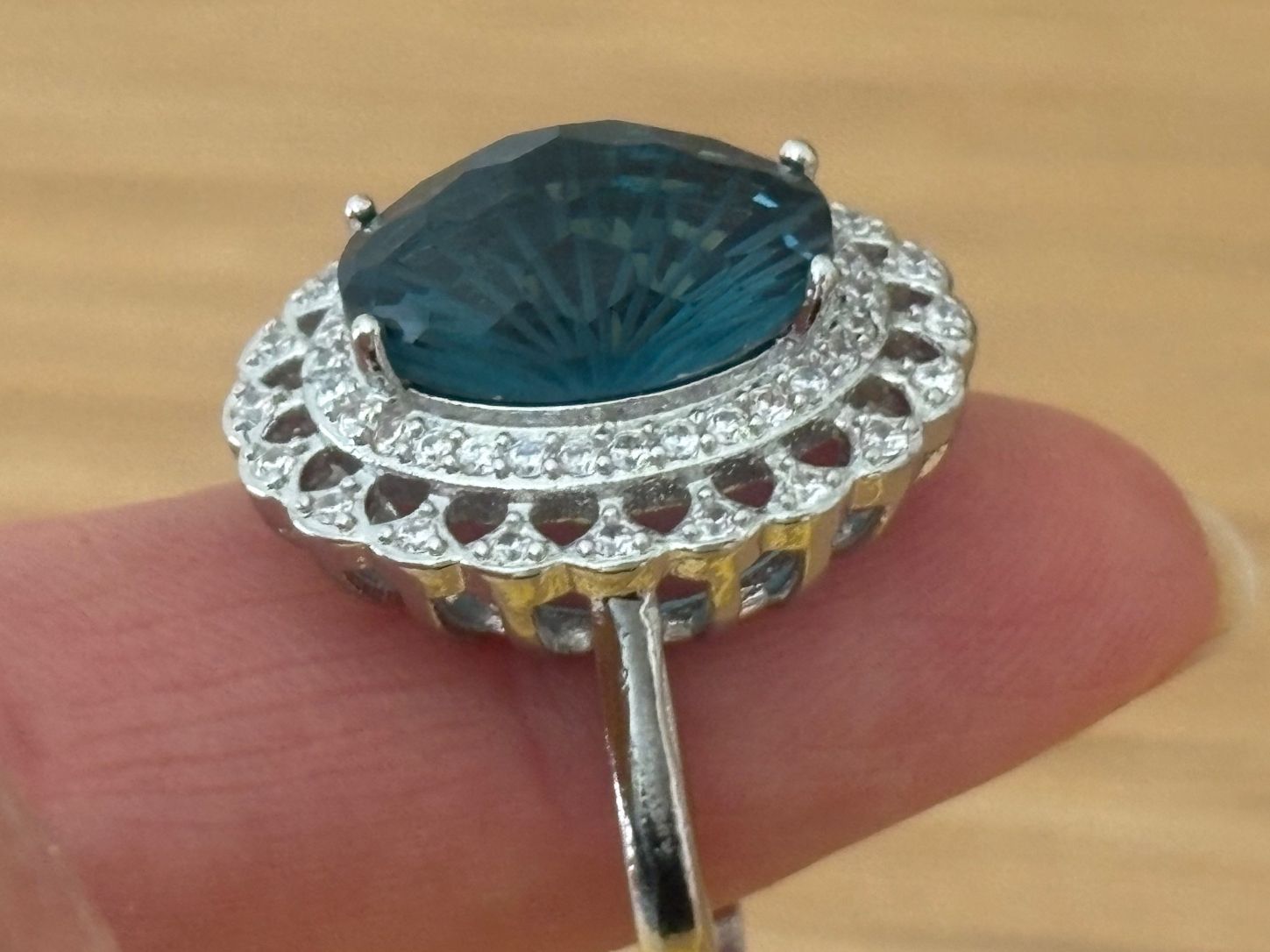Anelli: Luxus Elegante Gr.19/9 Ring Farbe: Silber /blau – Nuovo (secondo la descrizione) da Biel-Bienne venduto da Roserosse13 6