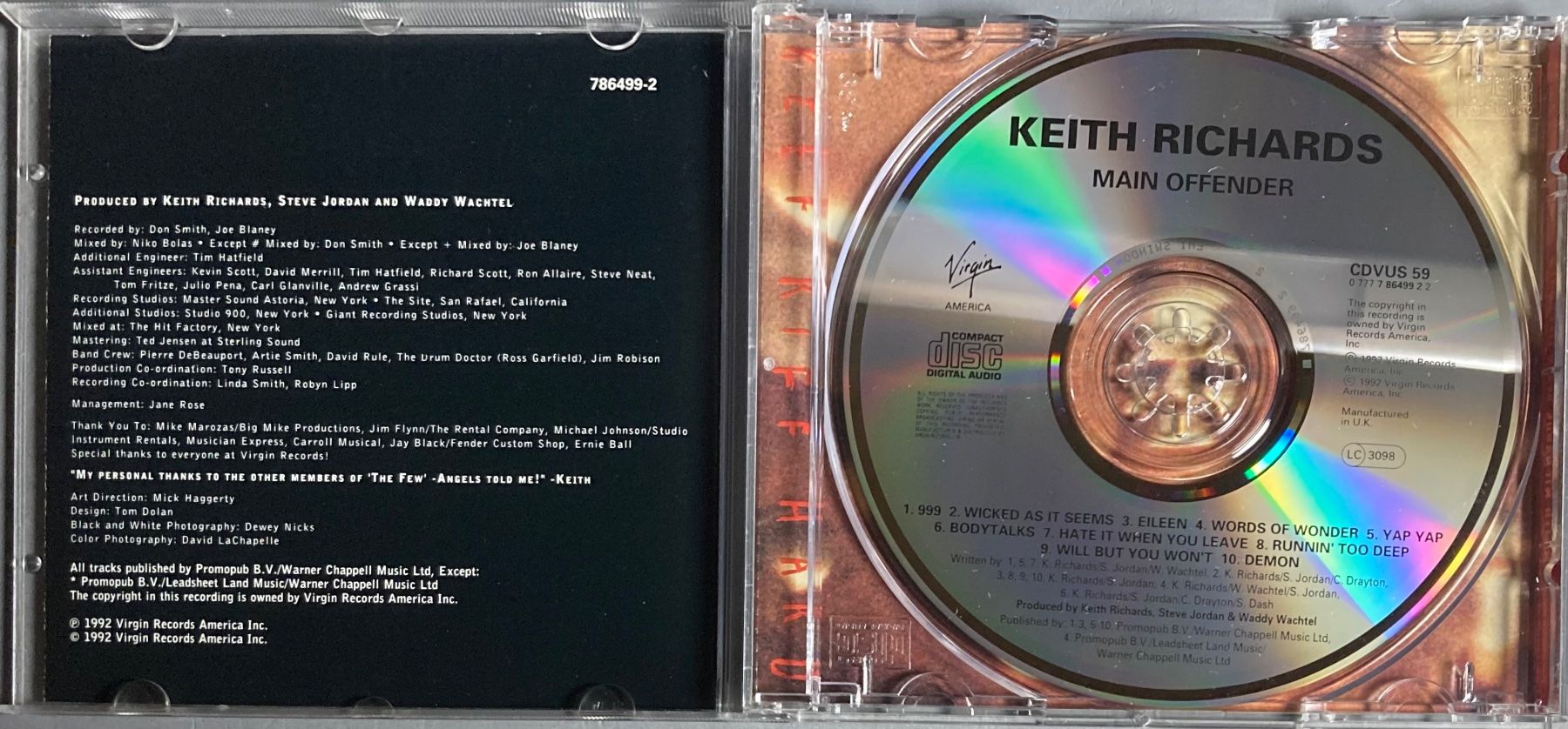 Dischi in vinile: KEITH RICHARDS - MAIN OFFENDER – Usato da Poliez-Pittet venduto da Newtown-Records 2