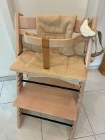 Trip Trap Stokke ,  Holz beige , mit begem Manchesterpolster