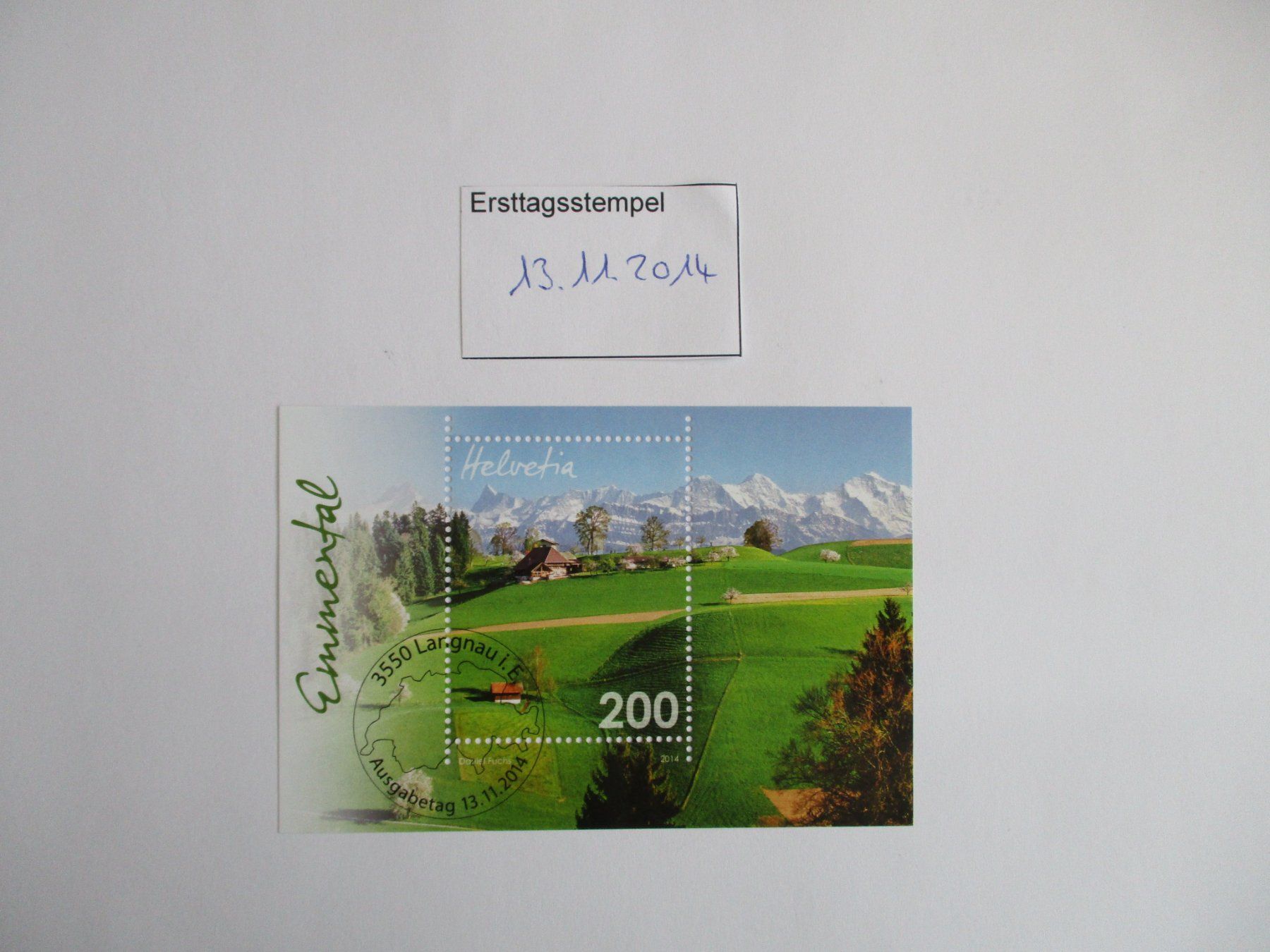 Alle Briefmarken: Block mit Ersttagsstempel Emmental – Gebraucht aus Langnau b. Reiden von Aktuell88