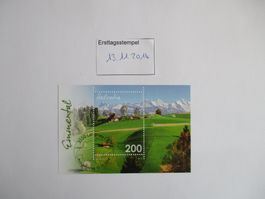 Block mit Ersttagsstempel Emmental