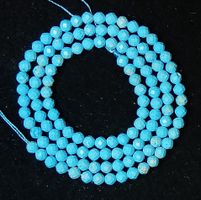 1 Strang echte natürliche Türkis Perlen 3 mm facettier