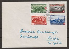 1944 : Pro Patria Serie auf Brief von Stäfa